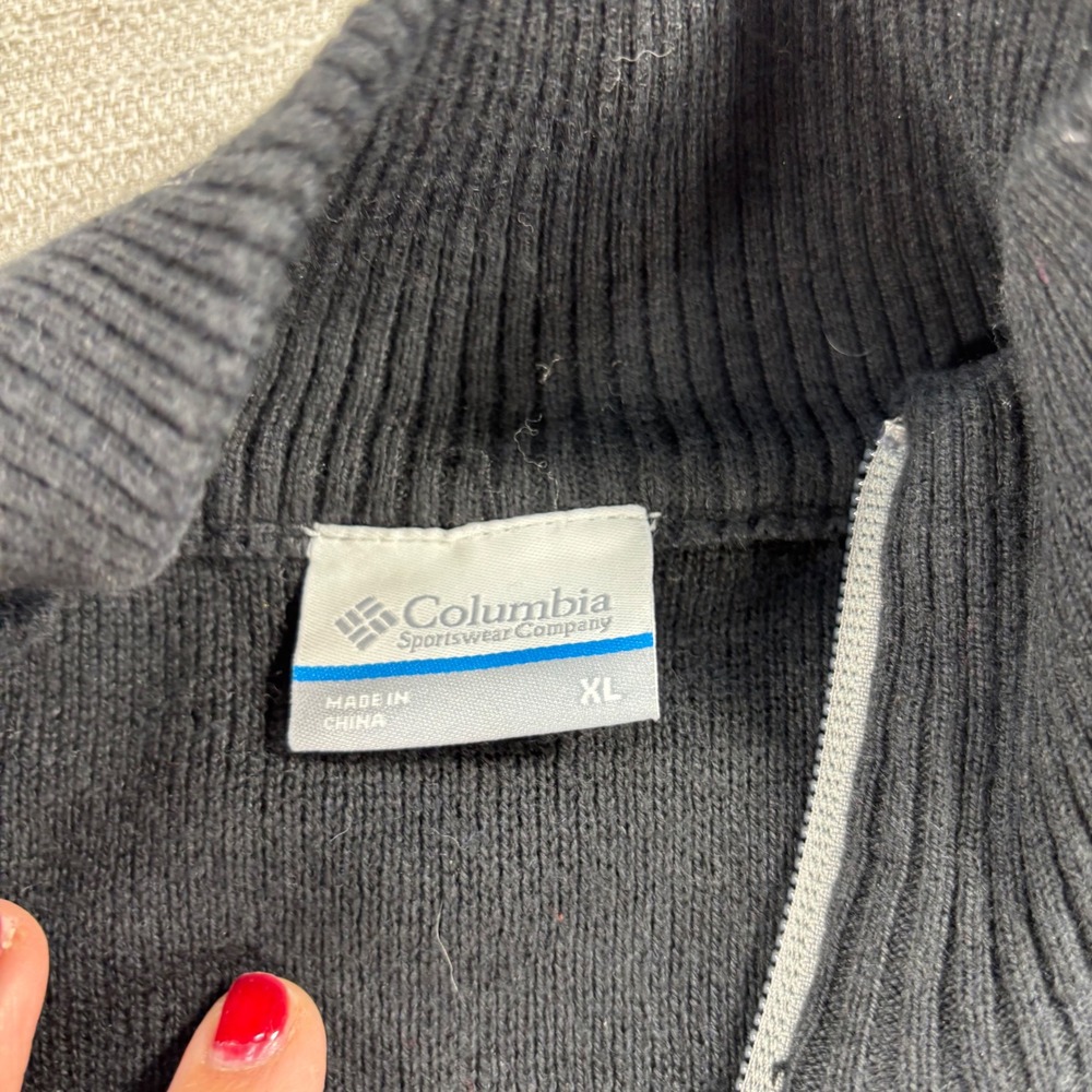 NEW Columbia Men's XL Sweater Half-zip Black Gray Pullover Detail Gorpcore - Picture 7 of 9